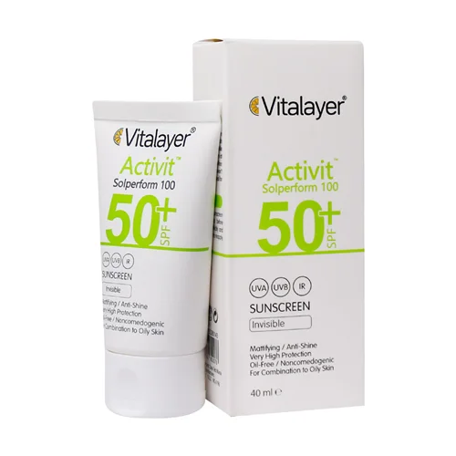 کرم ضد آفتاب پوست چرب بی رنگ اکتی ویت ویتالیر SPF50